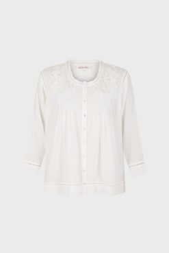 Gerard Darel Blouse Brodee Blanc - Aaya | Chemises & Blouses