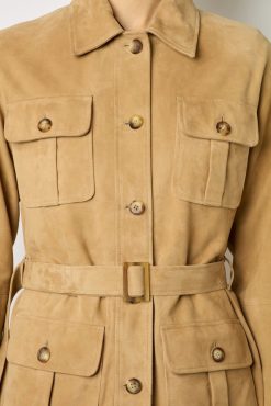 Gerard Darel Veste En Chevre Velours Sable - Joyce | Cuirs & Peaux