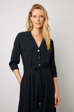 Gerard Darel Robe Chemise Fluide Marine - Ezra | Robes