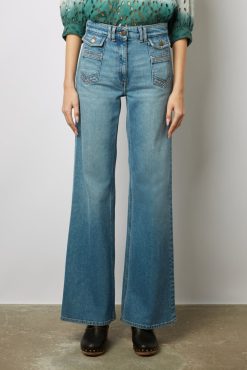 Gerard Darel Jean Flare -Anna Femme Bleu Jean Flare -Anna | Pantalons & Jeans