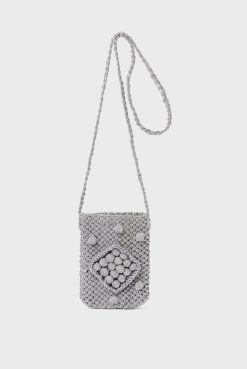 Gerard Darel Porte Telephone En Crochet Argent - Rosie | Petite Maroquinerie