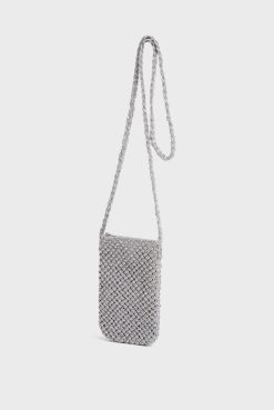 Gerard Darel Porte Telephone En Crochet Argent - Rosie | Petite Maroquinerie