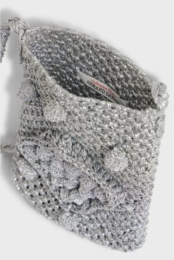 Gerard Darel Porte Telephone En Crochet Argent - Rosie | Petite Maroquinerie