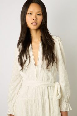 Gerard Darel Robe Longue Blanche Brodee Blanc - Etann | Robes