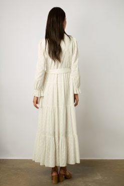 Gerard Darel Robe Longue Blanche Brodee Blanc - Etann | Robes