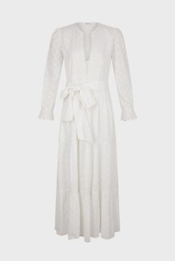 Gerard Darel Robe Longue Blanche Brodee Blanc - Etann | Robes