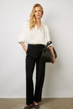 Gerard Darel Pantalon Droit A Pince Marine - Carmelita | Costumes & Ensembles