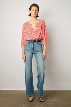 Gerard Darel Blouse Fluide A Fleurs Corail - Antelona | Chemises & Blouses