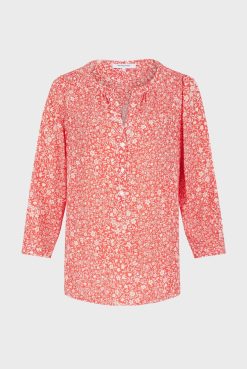 Gerard Darel Blouse Fluide A Fleurs Corail - Antelona | Chemises & Blouses