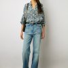 Gerard Darel Chemisette Fluide A Imprime Indigo - Ashe | Chemises & Blouses