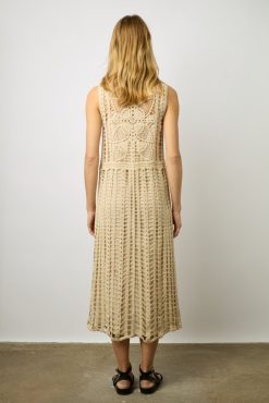 Gerard Darel Robe Midi En Crochet Naturel - Edena | Robes