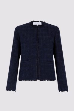 Gerard Darel Veste Courte En Tweed Marine - Bynell | Vestes