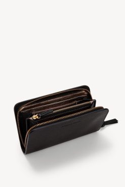 Gerard Darel Portefeuille En Cuir Graine Noir - Wallet | Petite Maroquinerie