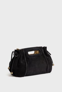 Gerard Darel Sac A Main En Cuir Velours Noir - Mini Dany | Sacs A Bandouliere