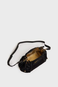 Gerard Darel Sac A Main En Cuir Velours Noir - Mini Dany | Sacs A Bandouliere