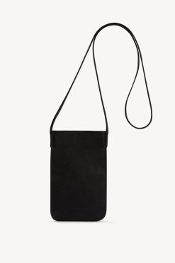 Gerard Darel Porte Telephone Cuir Graine Noir - Ladyphone | Petite Maroquinerie