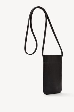 Gerard Darel Porte Telephone Cuir Graine Noir - Ladyphone | Petite Maroquinerie