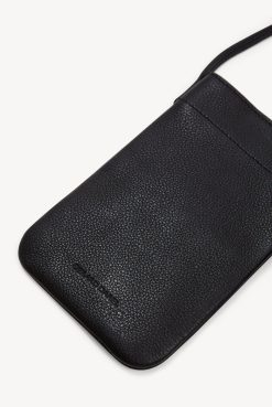 Gerard Darel Porte Telephone Cuir Graine Noir - Ladyphone | Petite Maroquinerie