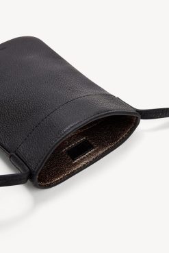 Gerard Darel Porte Telephone Cuir Graine Noir - Ladyphone | Petite Maroquinerie