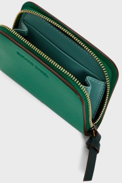 Gerard Darel Portefeuille En Cuir Vert - Miniwallet | Petite Maroquinerie