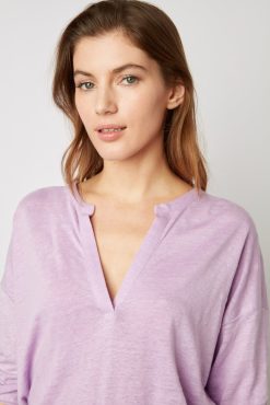 Gerard Darel Tshirt Col Tunisien Lilas - Maddie | Tops & Sweats