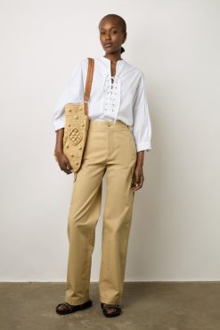 Gerard Darel Blouse En Coton A Lacet Blanc - Alania | Chemises & Blouses