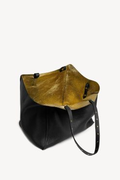 Gerard Darel Cabas En Cuir Graine Noir/Or - Simple 2 | Paniers & Cabas