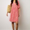 Gerard Darel Robe Courte A Fleurs Corail - Ennalita | Robes