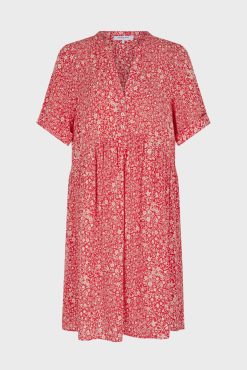 Gerard Darel Robe Courte A Fleurs Corail - Ennalita | Robes