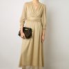 Gerard Darel Robe Longue En Lurex Or - Elline | Robes