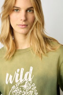 Gerard Darel Tshirt Serigraphie Vert Kaki - Malory | Tops & Sweats