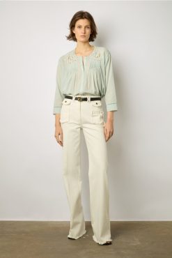 Gerard Darel Blouse Brodee Bleu Ciel - Aaya | Chemises & Blouses