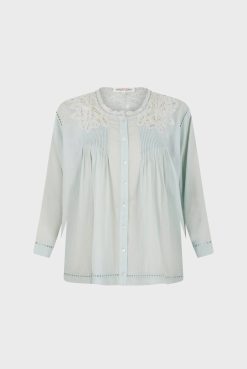 Gerard Darel Blouse Brodee Bleu Ciel - Aaya | Chemises & Blouses