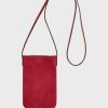 Gerard Darel Porte Telephone Cuir Velours Rose - Ladyphone | Petite Maroquinerie