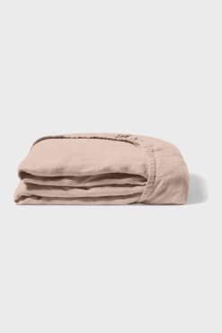 Gerard Darel Drap Housse En Lin Lave - Rose Ancien | Draps Housse