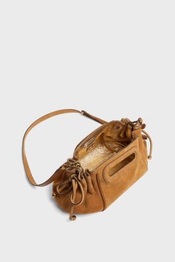 Gerard Darel Mini Sac En Cuir Velours Femme Ble Mini Dany | Sacs A Bandouliere