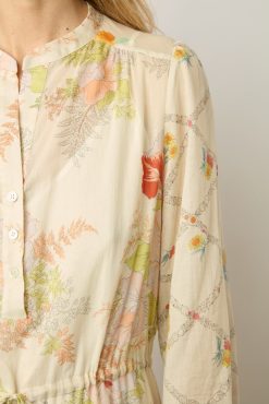 Gerard Darel Robe Longue Cintree Fleurie Multicolore - | Robes