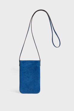 Gerard Darel Porte Telephone Cuir Bleu - Ladyphone | Petite Maroquinerie