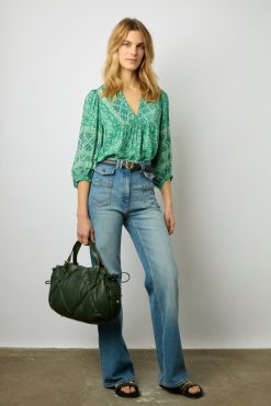 Gerard Darel Blouse Fluide Imprimee Emeraude - Arlen | Chemises & Blouses