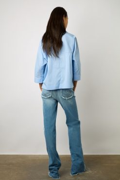 Gerard Darel Blouse Rayee A Col Chemise Nuage - Anelia | Chemises & Blouses