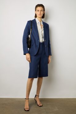 Gerard Darel Veste De Tailleur En Lin Encre - Bertha | Costumes & Ensembles