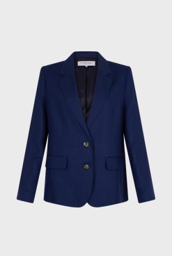 Gerard Darel Veste De Tailleur En Lin Encre - Bertha | Costumes & Ensembles