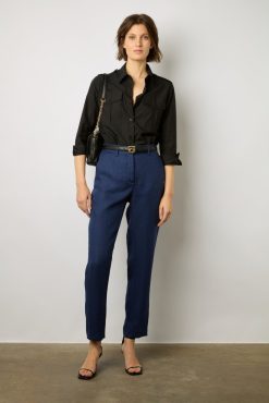 Gerard Darel Pantalon De Tailleur En Lin Encre - Cyann | Costumes & Ensembles