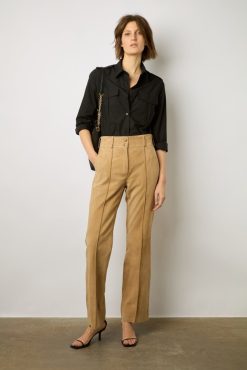 Gerard Darel Pantalon En Chevre Velours Sable - Josepha | Cuirs & Peaux