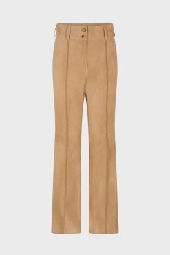 Gerard Darel Pantalon En Chevre Velours Sable - Josepha | Cuirs & Peaux