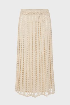 Gerard Darel Jupe Mi-Longue En Crochet Naturel - Dania | Jupes