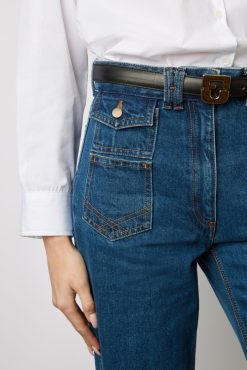 Gerard Darel Jean Flare Taille Haute Marine - Anna | Pantalons & Jeans