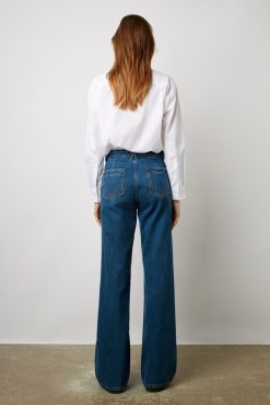 Gerard Darel Jean Flare Taille Haute Marine - Anna | Pantalons & Jeans