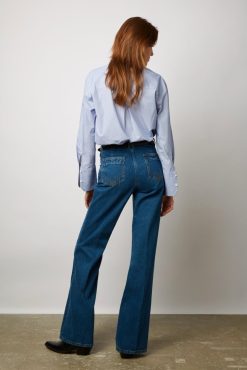 Gerard Darel Jean Flare Taille Haute Marine - Anna | Pantalons & Jeans