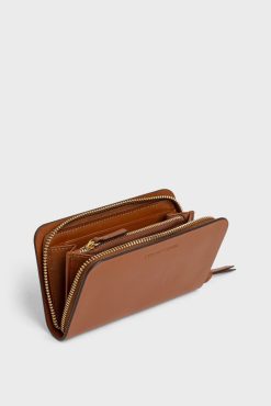 Gerard Darel Portefeuille En Cuir Lisse Cognac - Wallet | Petite Maroquinerie